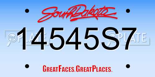 14545S7 South Dakota License Plate