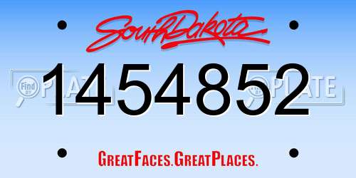 1454852 South Dakota License Plate