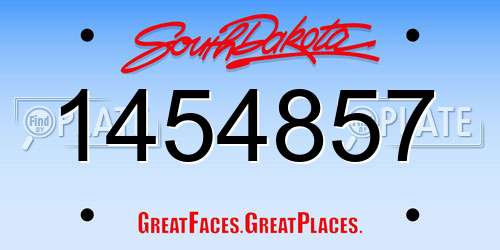 1454857 South Dakota License Plate