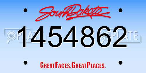 1454862 South Dakota License Plate