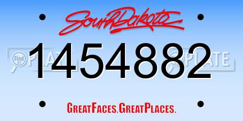 1454882 South Dakota License Plate