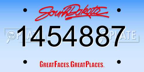1454887 South Dakota License Plate
