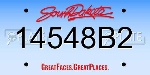 14548B2 South Dakota License Plate