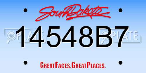 14548B7 South Dakota License Plate