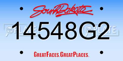 14548G2 South Dakota License Plate