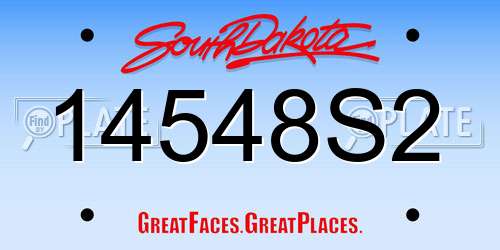 14548S2 South Dakota License Plate
