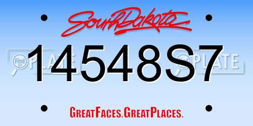 14548S7 South Dakota License Plate