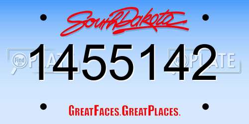 1455142 South Dakota License Plate