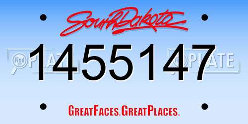 1455147 South Dakota License Plate