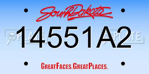 14551A2 South Dakota License Plate