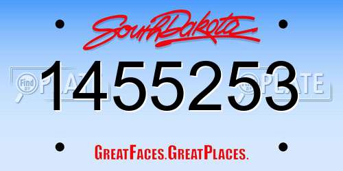 1455253 South Dakota License Plate