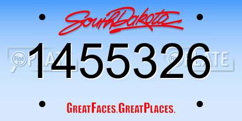 1455326 South Dakota License Plate