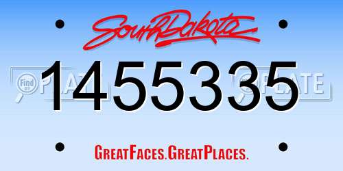 1455335 South Dakota License Plate