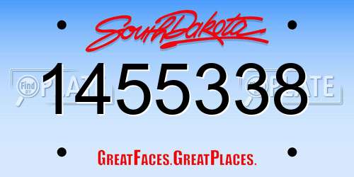 1455338 South Dakota License Plate
