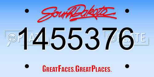 1455376 South Dakota License Plate