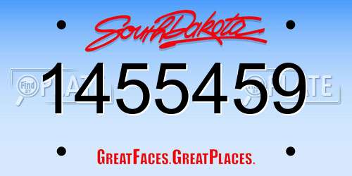 1455459 South Dakota License Plate