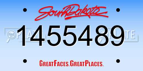 1455489 South Dakota License Plate