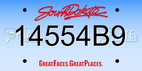 14554B9 South Dakota License Plate