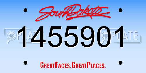 1455901 South Dakota License Plate