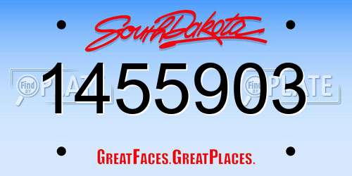 1455903 South Dakota License Plate