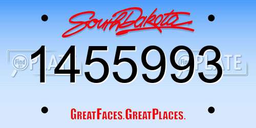 1455993 South Dakota License Plate