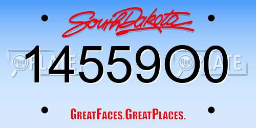 14559O0 South Dakota License Plate