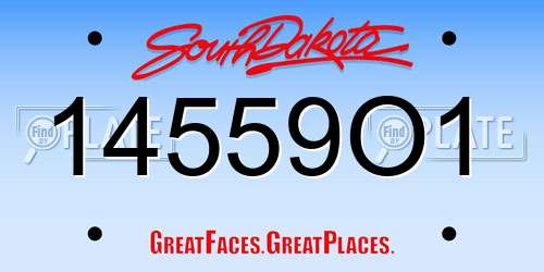 14559O1 South Dakota License Plate