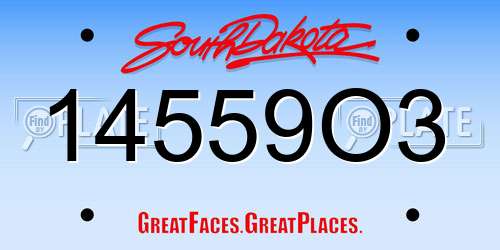 14559O3 South Dakota License Plate