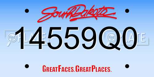 14559Q0 South Dakota License Plate