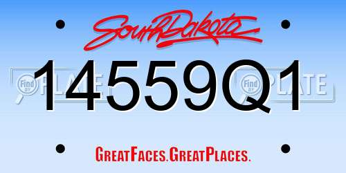 14559Q1 South Dakota License Plate