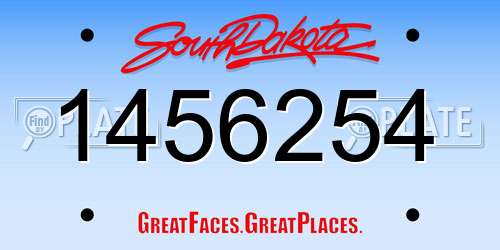 1456254 South Dakota License Plate