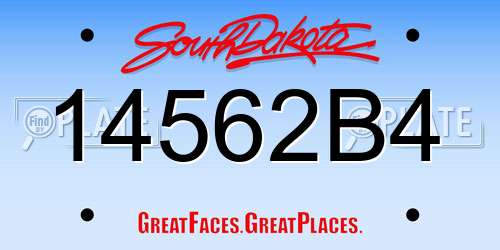 14562B4 South Dakota License Plate