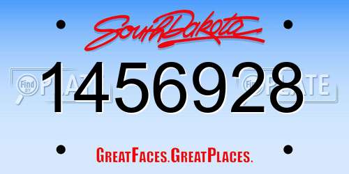 1456928 South Dakota License Plate
