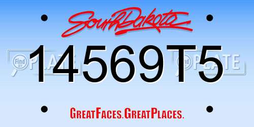14569T5 South Dakota License Plate