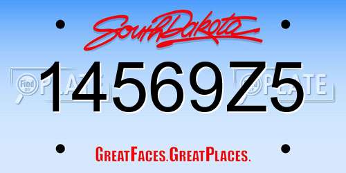 14569Z5 South Dakota License Plate
