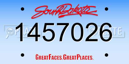 1457026 South Dakota License Plate