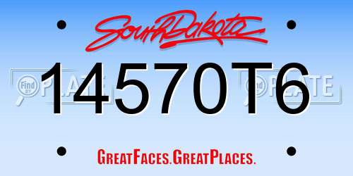 14570T6 South Dakota License Plate