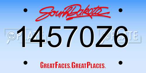 14570Z6 South Dakota License Plate