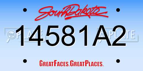 14581A2 South Dakota License Plate