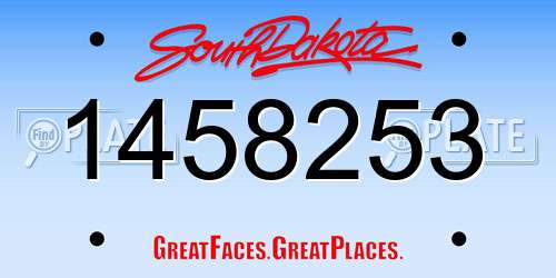 1458253 South Dakota License Plate