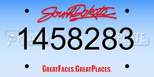 1458283 South Dakota License Plate