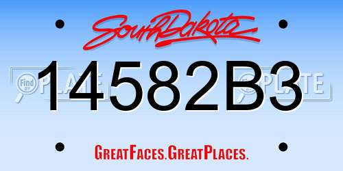 14582B3 South Dakota License Plate