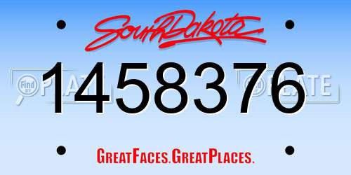 1458376 South Dakota License Plate