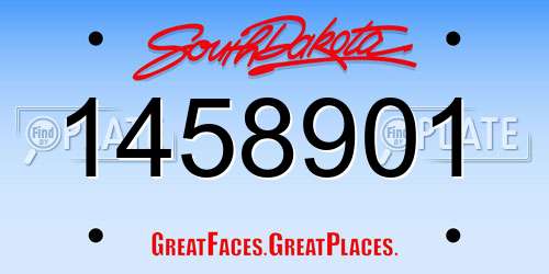1458901 South Dakota License Plate