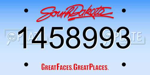 1458993 South Dakota License Plate