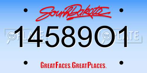 14589O1 South Dakota License Plate