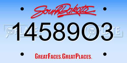 14589O3 South Dakota License Plate
