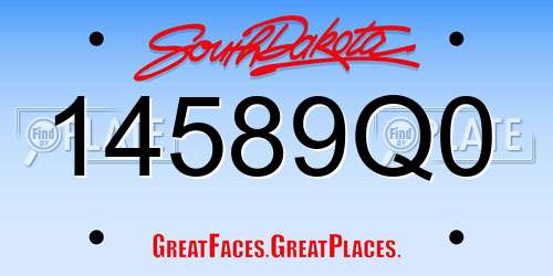 14589Q0 South Dakota License Plate