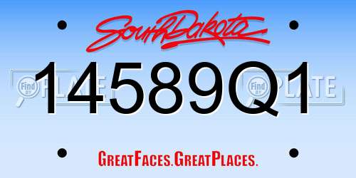 14589Q1 South Dakota License Plate