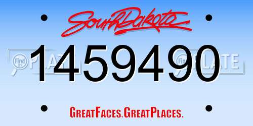 1459490 South Dakota License Plate